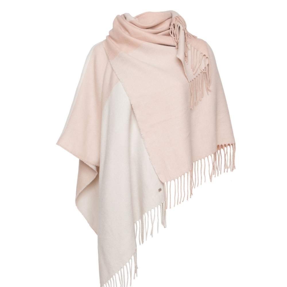 Soia & Kyo Scarfigan with Fringe NWT Pink White - Picture 2 of 4
